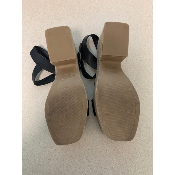 MIA Nichele Platform Espadrille Sling Back Heel Faux Leather Sandal Size 8.5 - Picture 7 of 8